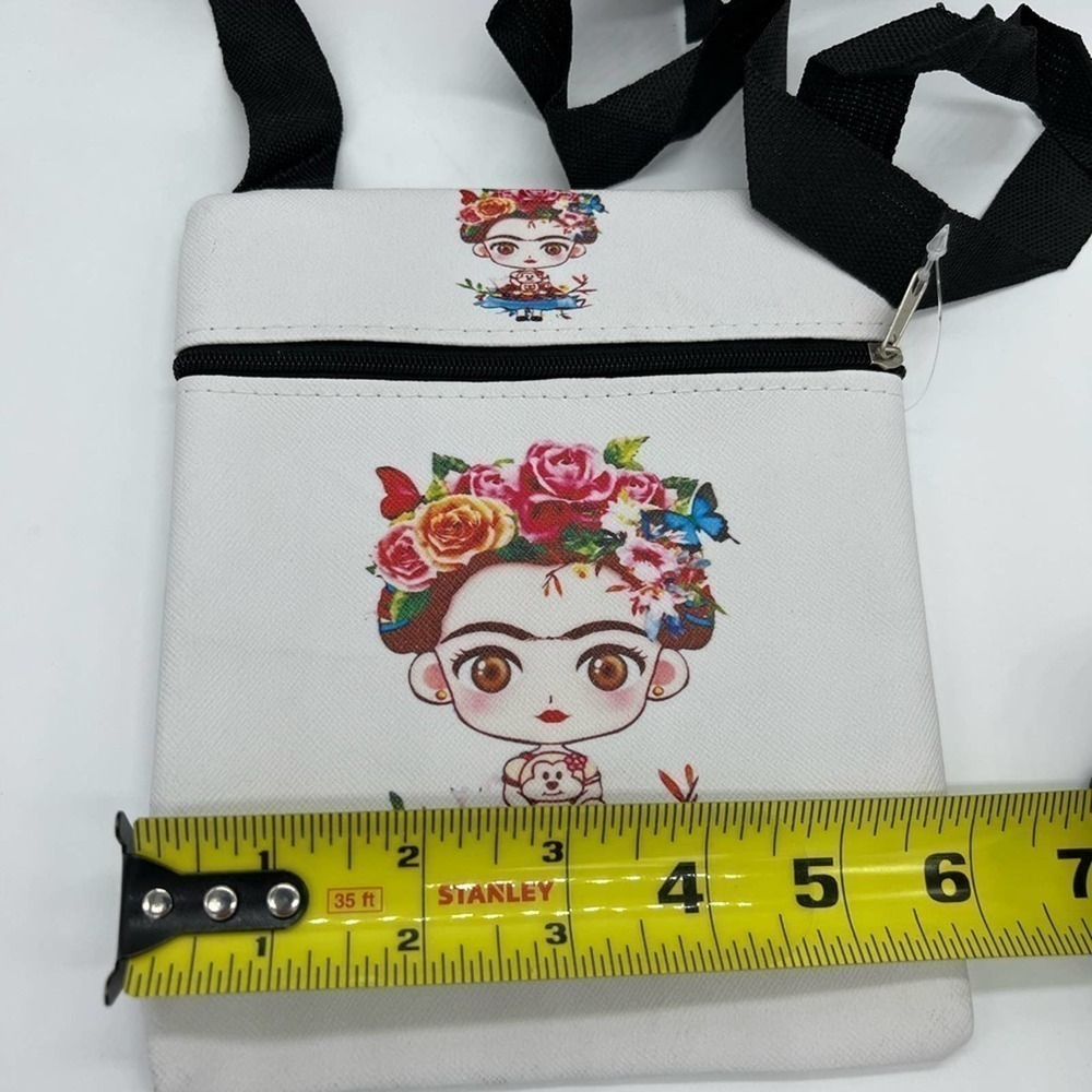 NWT PRINCESS Accessories Frida Kahlo white shoulder or crossbody bag - Picture 7 of 16